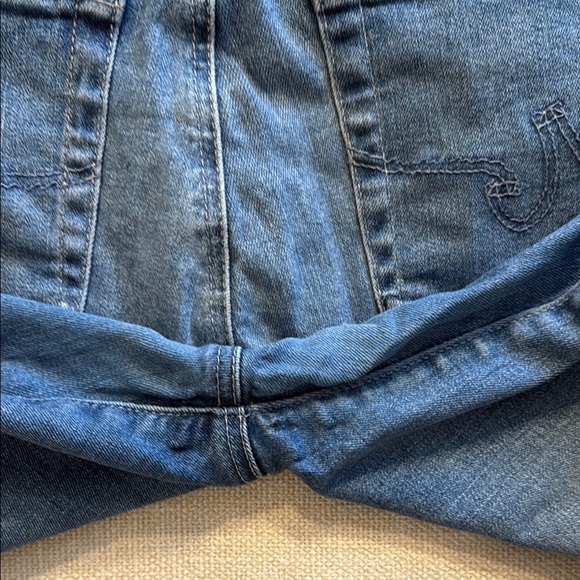 AG Blue Denim Jeans Distressed Mari Crop Slim Straight size 30 - Picture 10 of 11